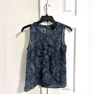 Ann Taylor Blue Ruffled Blouse